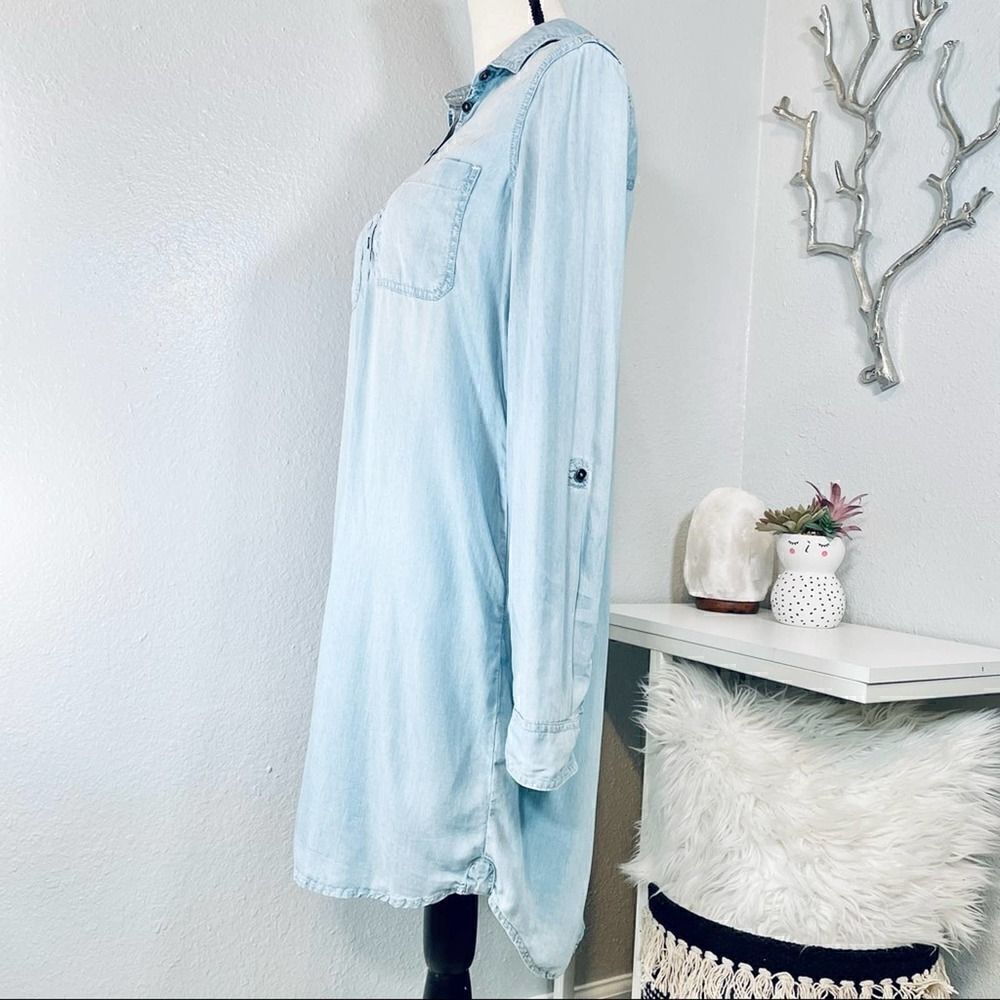 SO Shirt Dress Relaxed Denim Womens Small - Picture 5 of 13